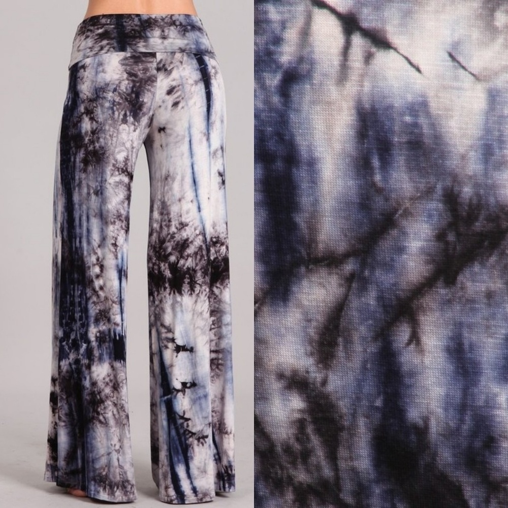 Plus Size tie dye palazzo pants wide leg 1X 2X 3X - Picture 2 of 3